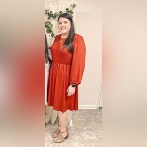 Elegant Rust Dress